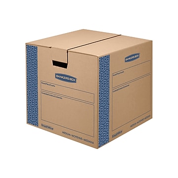 Bankers Box® SmoothMove 18" x 16" x 18" Moving Box, Blue/Kraft, 8/Bundle (0062801)
