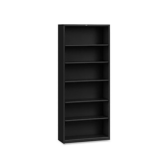 HON Brigade 6-Shelf 81"H Steel Standard Bookcase, Black (HONS82ABCP)