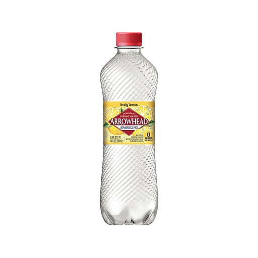 Shop Staples for ARROWHEAD® Sparkling Mountain Spring Water, Lemon 16.9