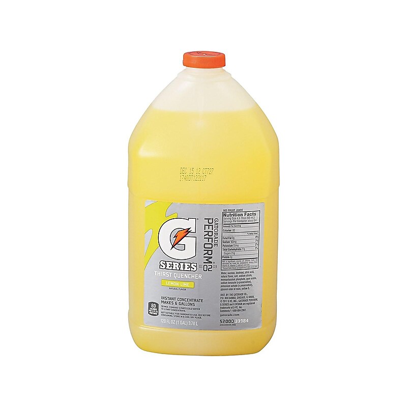 Gatorade Lemon Lime Liquid Sports Drink Concentrate, 128 fl. oz., 4/Carton (03984) image 1