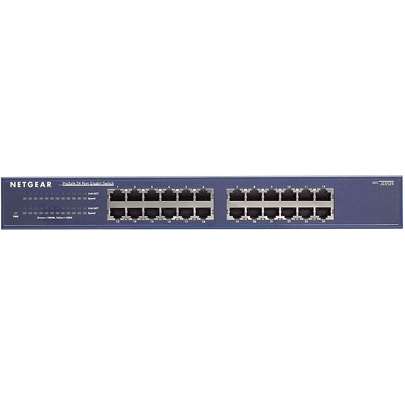 Netgear ProSAFE 24-Port Gigabit Ethernet Unmanaged Switch, 10/100/1000 Mbps, Blue (JGS524NA) image 1