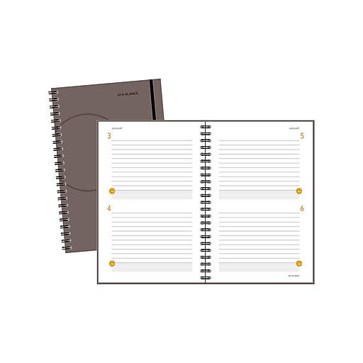 ATAGLANCE Plan. Write. Remember. 6"W x 9"H Daily Planner, Gray (80620330) Staples