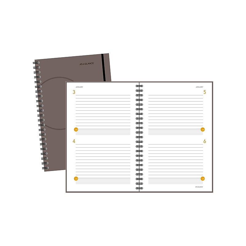 AT-A-GLANCE Plan. Write. Remember. 6"W x 9"H Daily Planner, Gray (80620330) image 1
