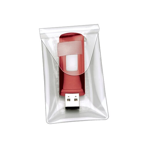 Cardinal HOLDit! Poly USB Pockets, Clear, 6/Pack (21140) | Staples