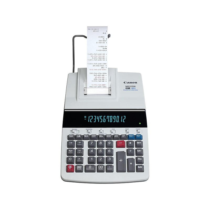 Canon MP27DII 8707B001AA 12-Digit Desktop Printing Calculator, Gray image 1