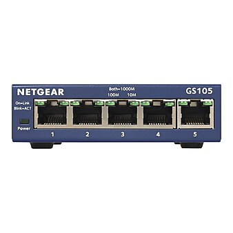 NETGEAR 5-Port Gigabit Ethernet Unmanaged Switch, Plug-and-Play (GS105NA)