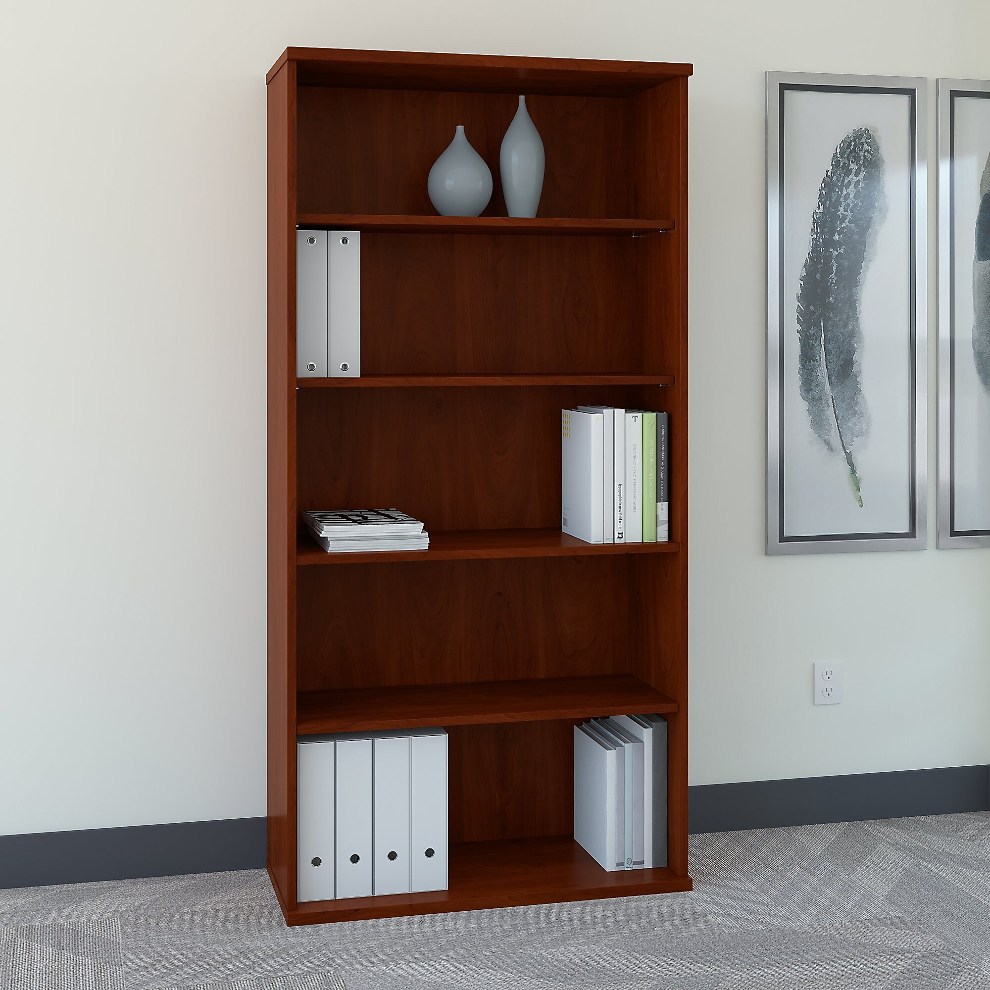 Bush Business Furniture Series C 5-Shelf Bookcase, 73″H, Hansen Cherry (WC24414) Sansujyuku sansujyuku.com
