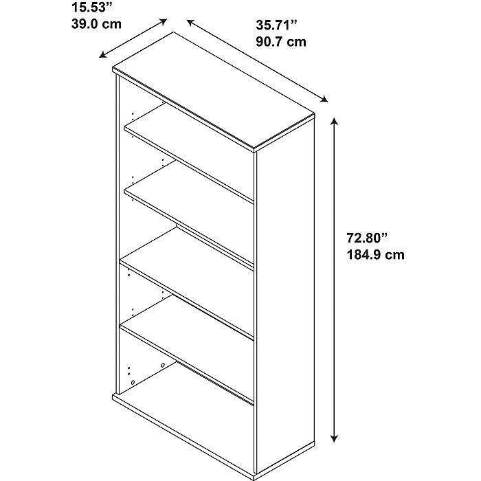 Bush Business Furniture Series C 5-Shelf Bookcase, 73