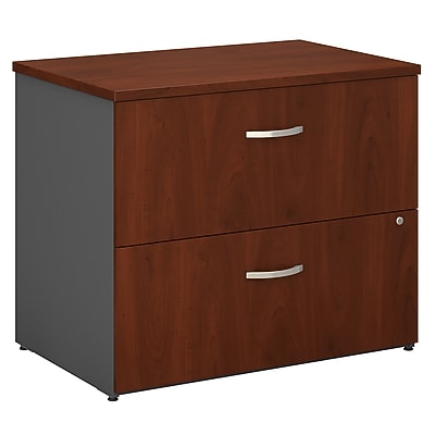 Bush Business Furniture Westfield 36W 2 Drawer Lateral File Cabinet, Hansen Cherry/Graphite Gray (WC24454C)
