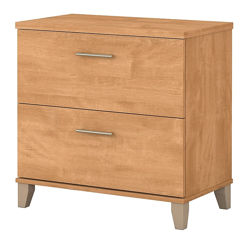 Bush Furniture Somerset 2-Drawer Lateral File Cabinet, Letter/Legal Size, 29.11"H x 29.57"W x 21.65"D, Maple Cross (WC81480) image 1