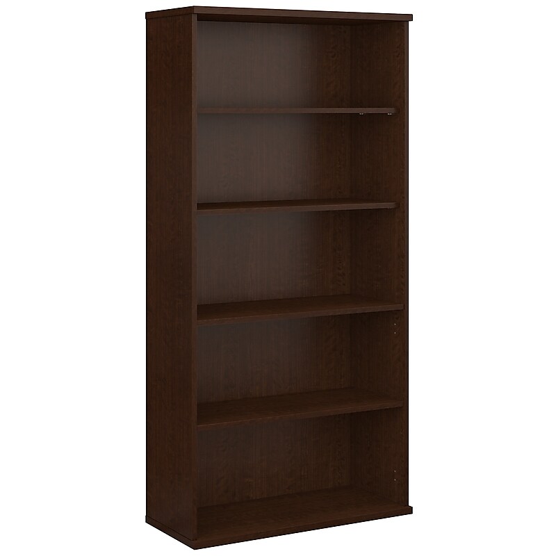 Bush Business Furniture Westfield 73" 5-Shelf Bookcase with Adjustable Shelves, Mocha Cherry Laminated Wood (WC12914) image 1