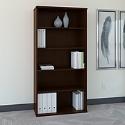 Bush Business Furniture Westfield 36W 5 Shelf Bookcase, Mocha Cherry (WC12914)