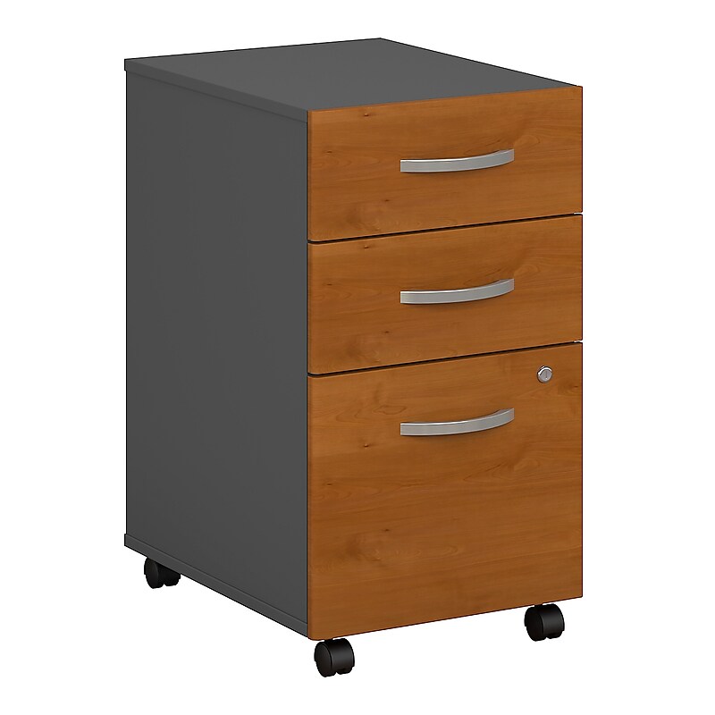 Bush Business Furniture Westfield 3-Drawer Mobile Vertical File Cabinet, Letter/Legal, Natural Cherry/Graphite Gray (WC72453SU) image 1