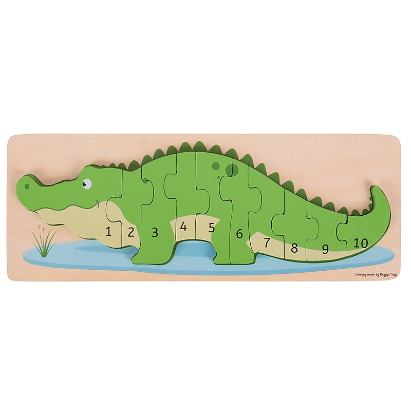 BigJigs Toys Crocodile 10-Piece Number Puzzle (BJTBJ029) image 1