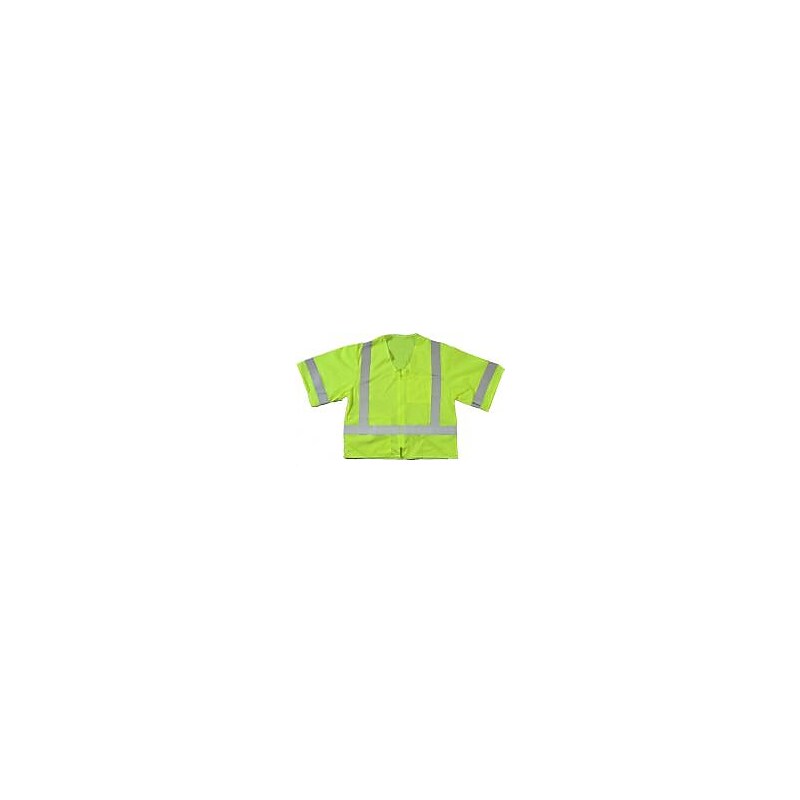 Mutual Industries MiViz High Visibility High Value Mesh Safety Vest, ANSI Class R3, Lime, 4XL/5XL image 1