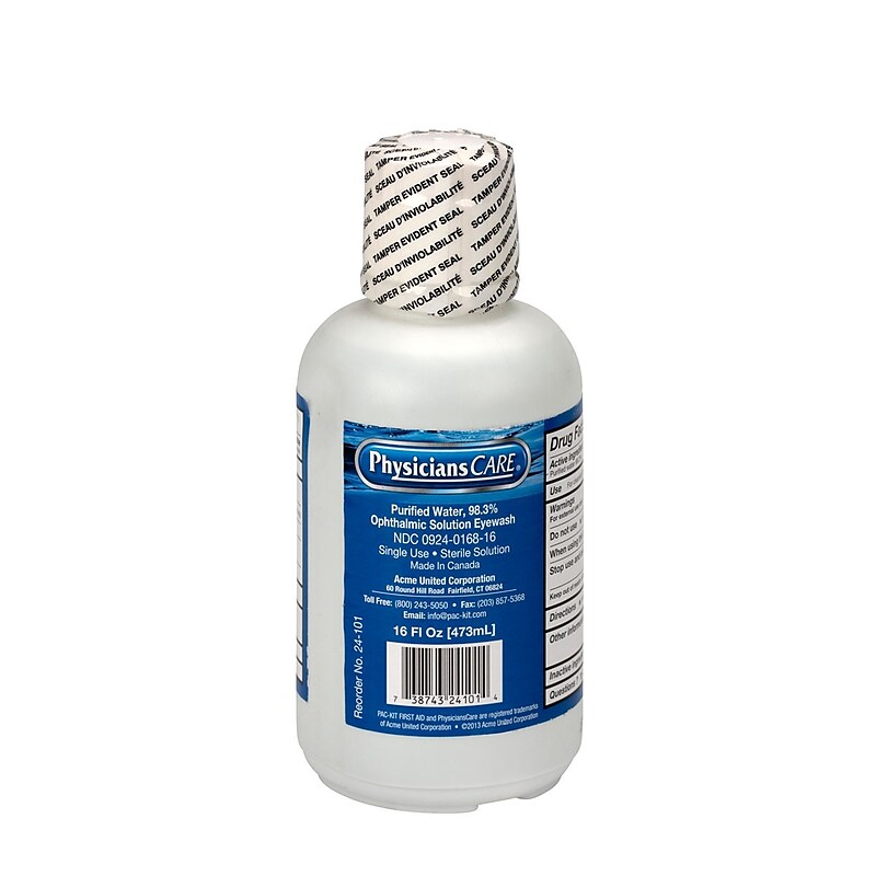 PhysiciansCare Eye Wash, 16 Oz., 12 Bottles/Carton (24-101) image 1