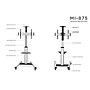 Mount-It! 2-Shelf Mobile TV Cart Height Adjustable for 32"-70" Displays (MI-875)~#|#~sp4673094_sc7