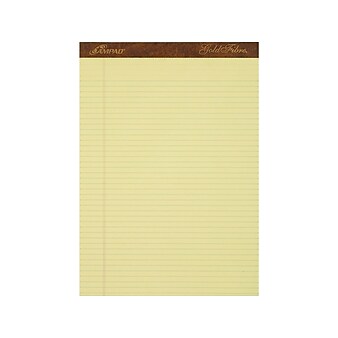 Ampad Gold Fibre Notepads, 8.5" x 11.75", Narrow Ruled, Canary, 50 Sheets/Pad, 12 Pads/Pack (TOP 20-022)