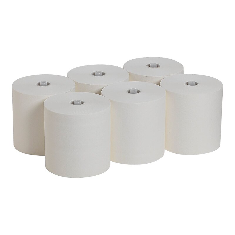 Pacific Blue Ultra Hardwound Paper Towels, 1-Ply, 6 Rolls/Carton (26490) image 1