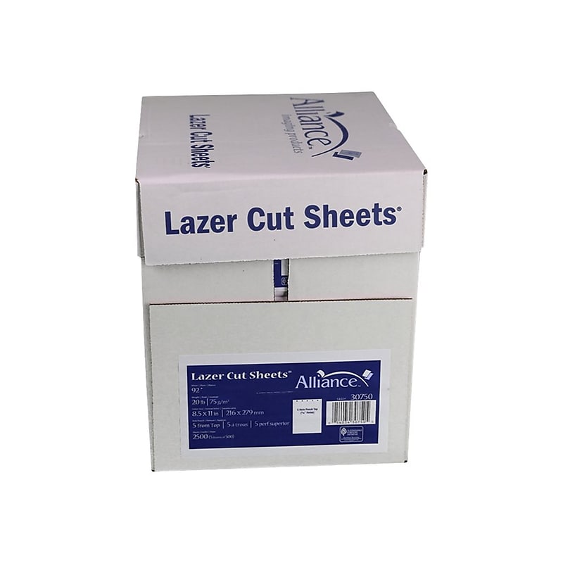 TST Impreso 8.5" x 11"5-Hole Punch Laser Paper, 20 lbs., 92 Brightness, 500/Ream, 5 Reams/Carton (30750) image 1