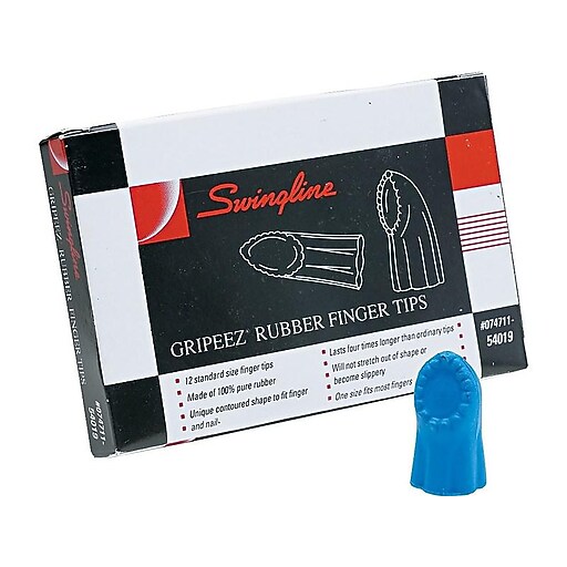 Swingline Gripeez Medium Finger Pad, Blue, Dozen (54019) Staples
