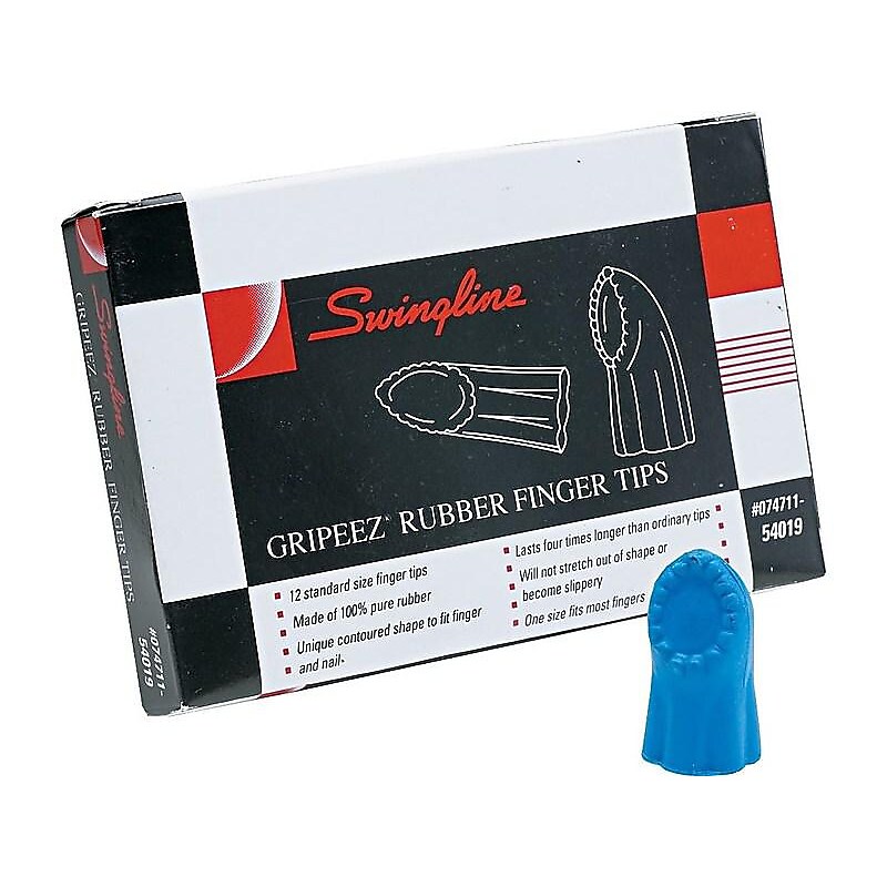 Swingline Gripeez Medium Finger Pad, Blue, Dozen (54019) image 1