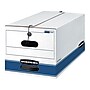 Bankers Box Stor/File™ Medium-Duty FastFold File Storage Boxes, String & Button, Letter Size, White/Blue, 20/Carton (0070409)~#|#~sp46777198_sc7