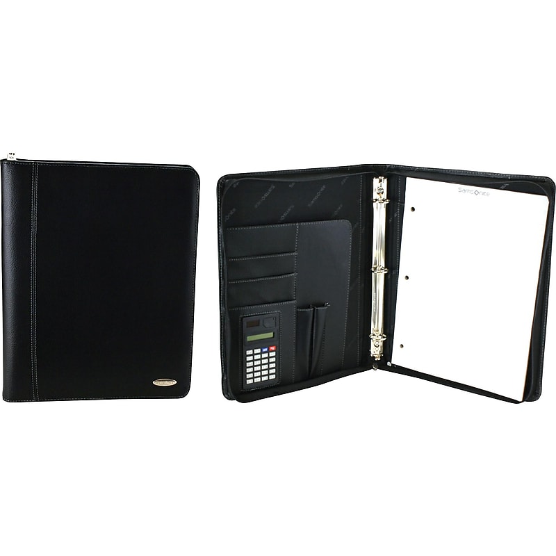 Samsonite Vinyl Padfolio with Zipper Closure, Black (7201) image 1
