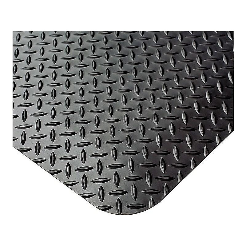 Crown Industrial Deck Plate Anti-Fatigue Floor Mat, 24" x 36", Black (CWNCD0023DB) image 1