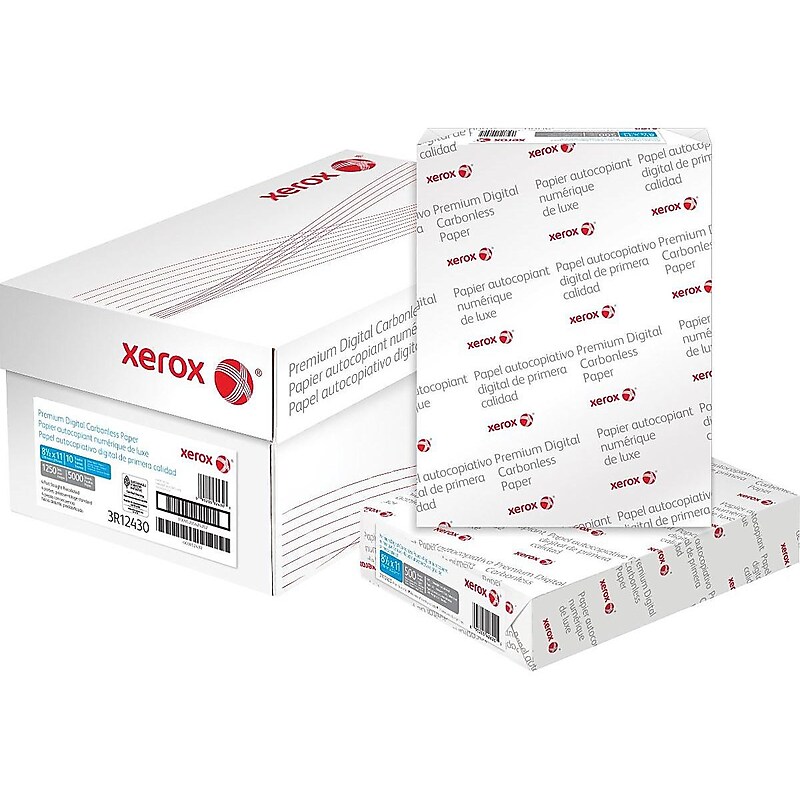 Xerox Revolution Carbonless Paper, 8.5" x 11", 20 lbs, 92 Brightness, 1250/Ream, 4 Reams/Carton (3R12430) image 1