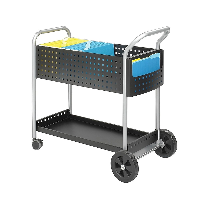 Safco Scoot Metal Mobile File Cart with Lockable Wheels, Black (5239BL) image 1