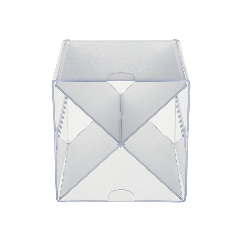 Deflect-O Cube 4 Compartment Stackable Plastic Compartment Storage, Clear (350201) image 1