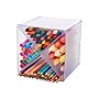 Deflect-O Cube 4 Compartment Stackable Plastic Compartment Storage, Clear (350201)~#|#~sp46777816_sc7