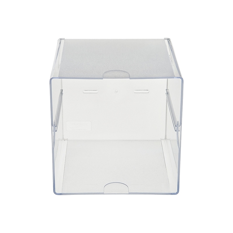 Deflect-O Cube 1 Compartment Stackable Plastic Compartment Storage, Clear (350401) image 1