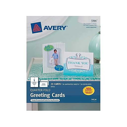 Avery QuarterFold Greeting Cards with Envelopes, 4.25" x 5.5", Matte