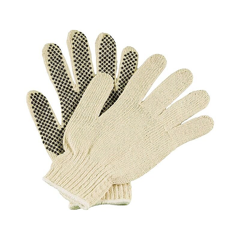 Ambitex Pro 1-Sided Dotted String Knit Cotton Gloves, Natural White, Dozen (CTPS400MN/1SD) image 1