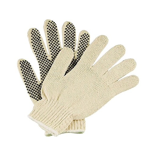 Ambitex Work Gloves, PVC 1-Sided Dotted, Medium, White, 12Pairs/Box at ...