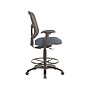 Tempur-Pedic Fabric Drafting Stool with Backrest and Footrest with Lumbar Support, Navy (TP8200-NAVY)~#|#~sp46777938_sc7