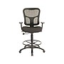 Tempur-Pedic Fabric Drafting Stool with Backrest and Footrest with Lumbar Support, Black (TP8200-BLACK)~#|#~sp46777945_sc7