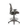 Tempur-Pedic Fabric Drafting Stool with Backrest and Footrest with Lumbar Support, Black (TP8200-BLACK)~#|#~sp46777947_sc7
