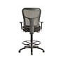 Tempur-Pedic Fabric Drafting Stool with Backrest and Footrest with Lumbar Support, Black (TP8200-BLACK)~#|#~sp46777949_sc7