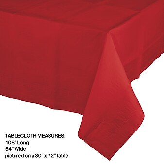 Creative Converting 54"W x 108"L Classic Red Paper Tablecloths, 3 Count (DTC711031TC)