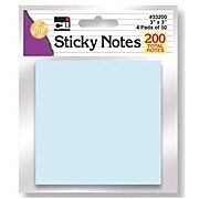 Charles Leonard Sticky Notes, 3" x 3", Assorted Pastel, 4 Pads/Pack, 24 Packs/Box (CHL33200BN)