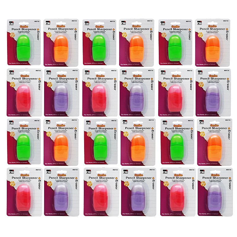 CLI Manual Pencil Sharpener, Assorted Colors, 24/Pack (CHL80735BN) image 1