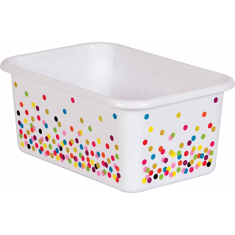 Teacher Created Resources Confetti Small Plastic Storage Bin, Pack of 6 (TCR20888BN) image 1