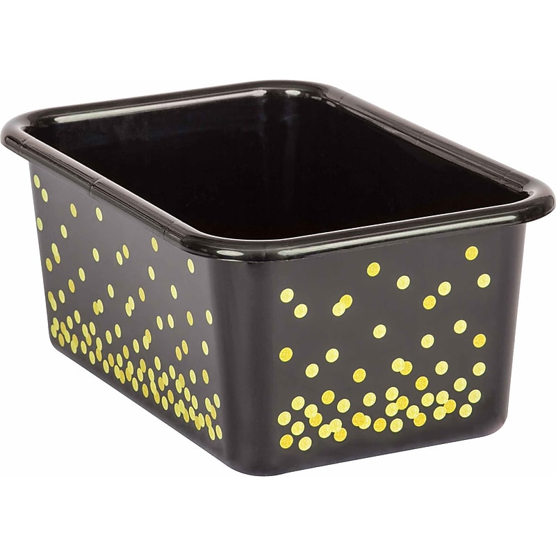 Teacher Created Resources Black Confetti Small Plastic Storage Bin, Pack of 6 (TCR20889BN) image 1