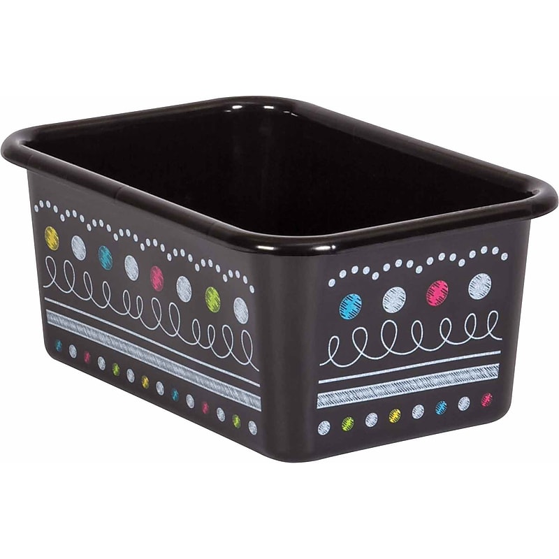 Teacher Created Resources Chalkboard Brights Small Plastic Storage Bin, Pack of 6 (TCR20894BN) image 1
