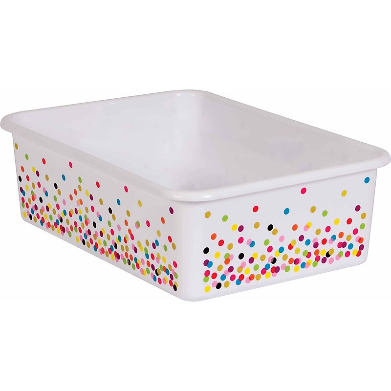 Teacher Created Resources Confetti Large Plastic Storage Bin, Pack of 5 (TCR20895BN) image 1
