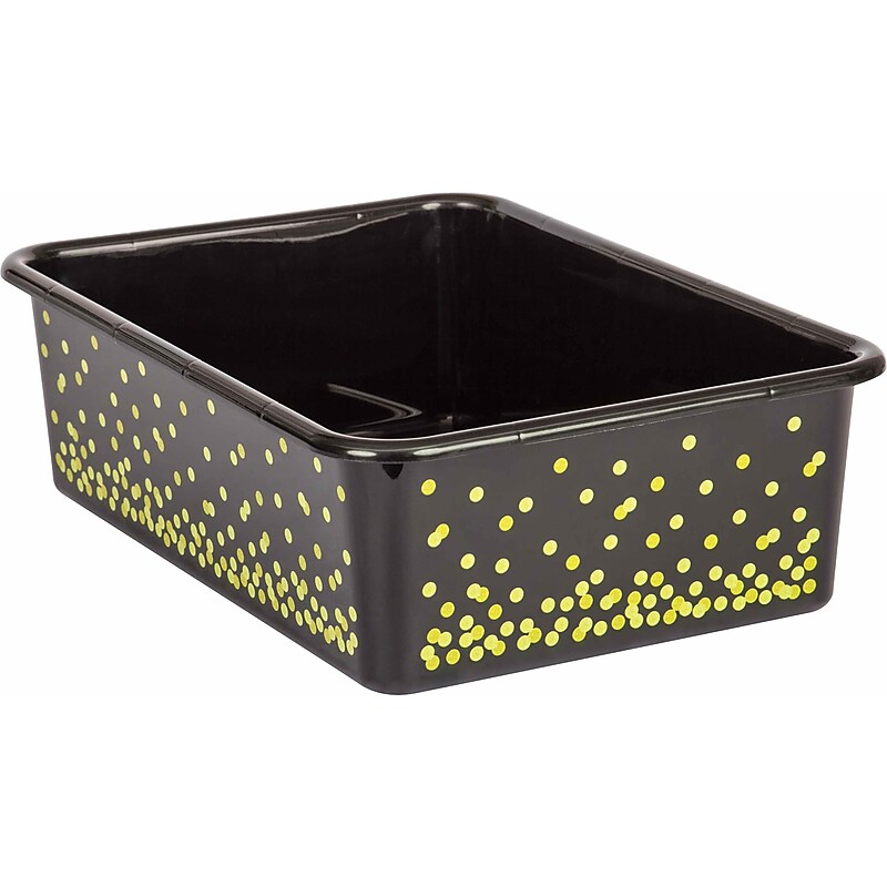 Teacher Created Resources Black Confetti Large Plastic Storage Bin, Pack of 5 (TCR20896BN) image 1