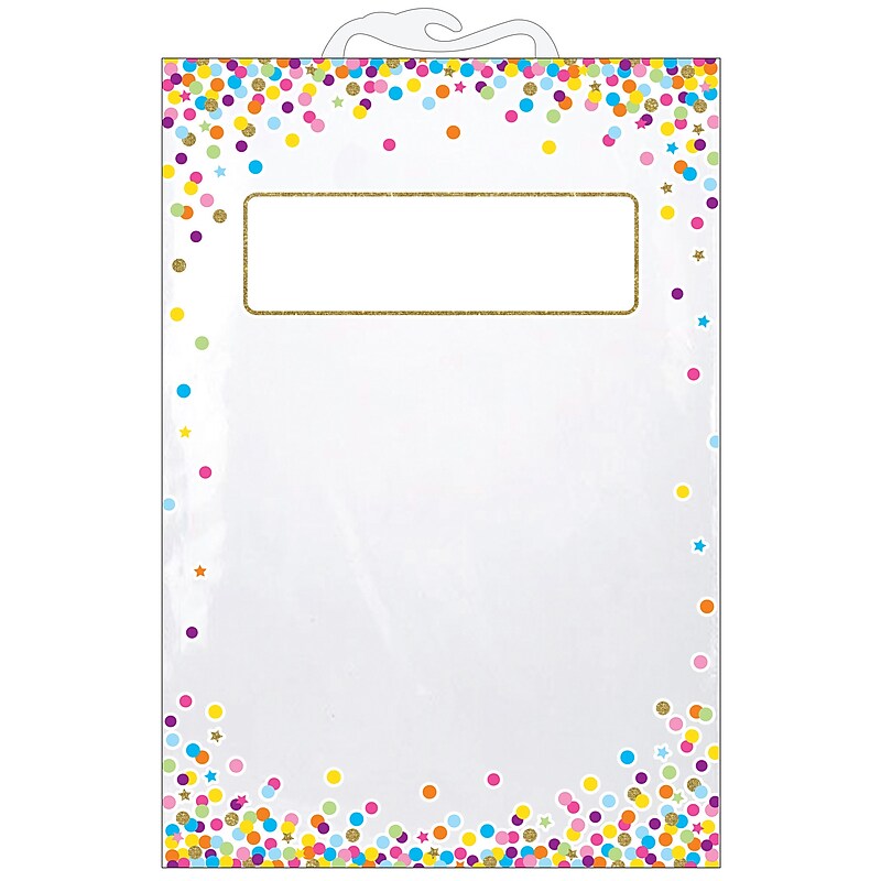 Ashley Productions Hanging Confetti Pattern Storage/Book Bag, 11" x 16", Multicolored, 25/Pack (ASH10585BN) image 1